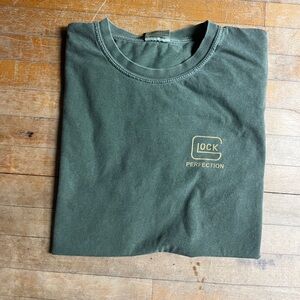 Glock Green T-Shirt with Tan Logo | L